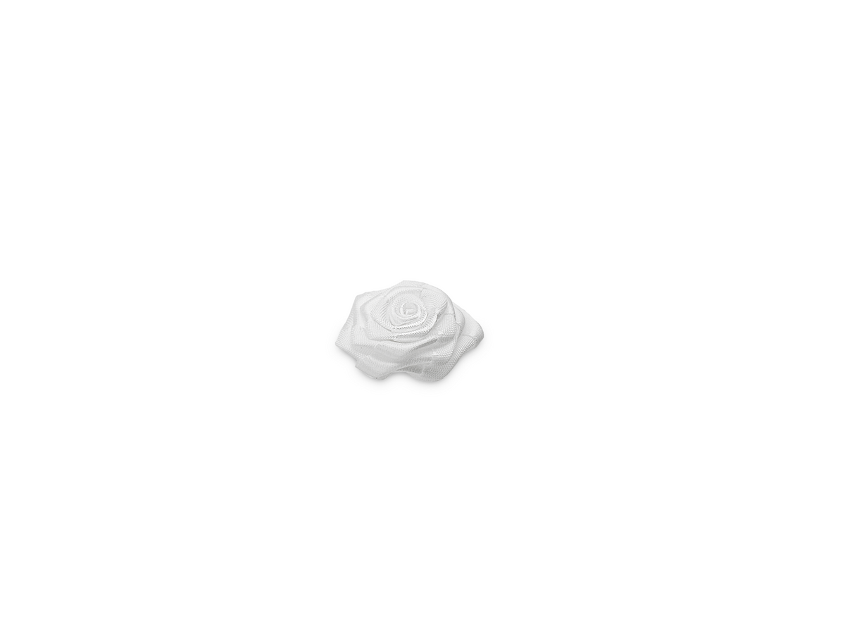 R1 Satinrose Weiß / Durchmesser 3 cm
