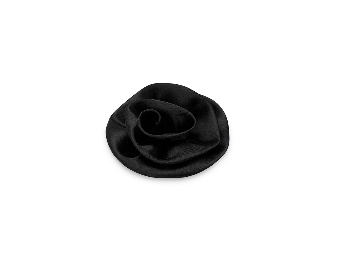 S2 Satinrose Schwarz / Durchmesser 7 cm
