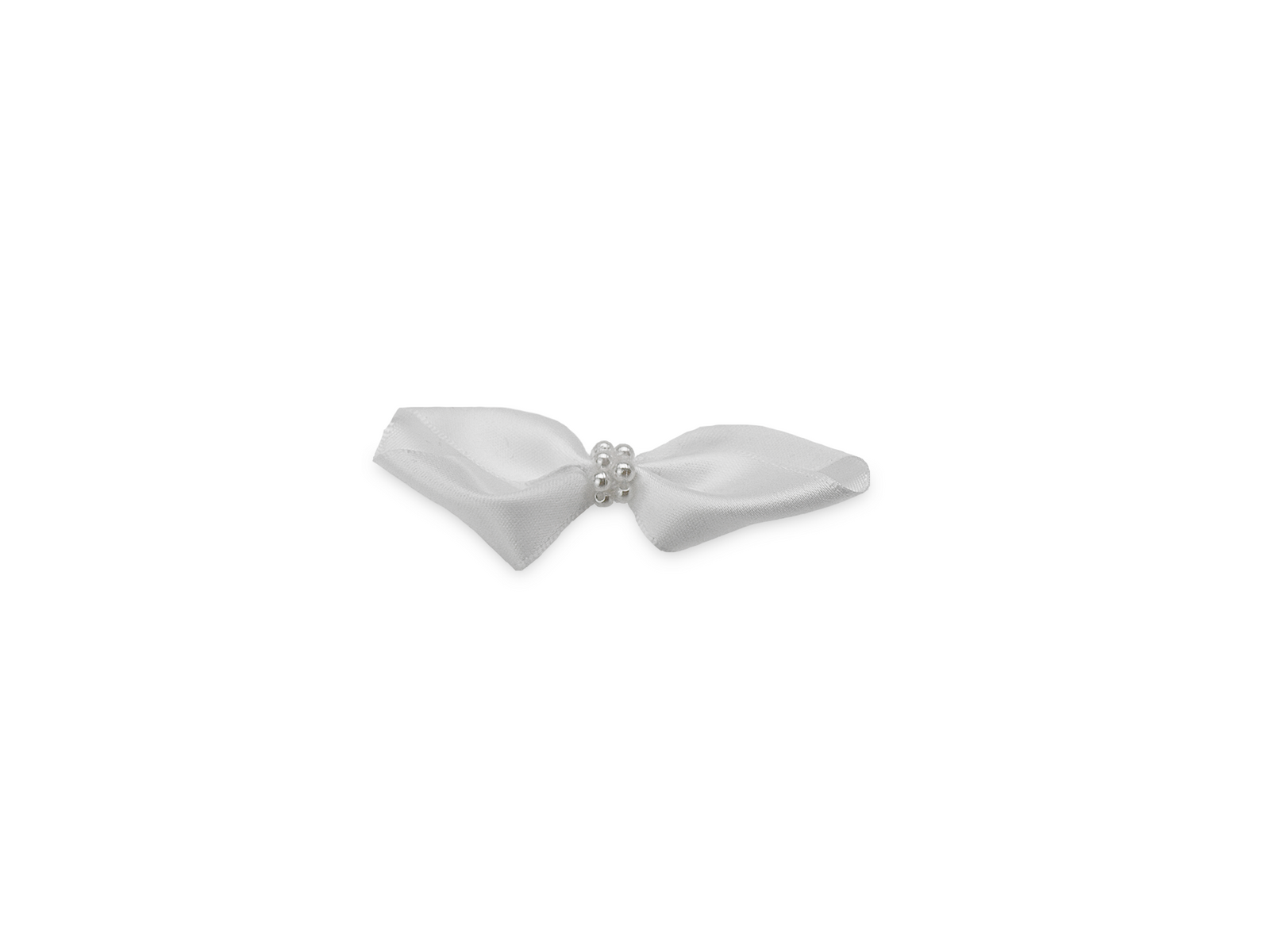 M1 Lazo de satén blanco 7,5 x 3,8 cm