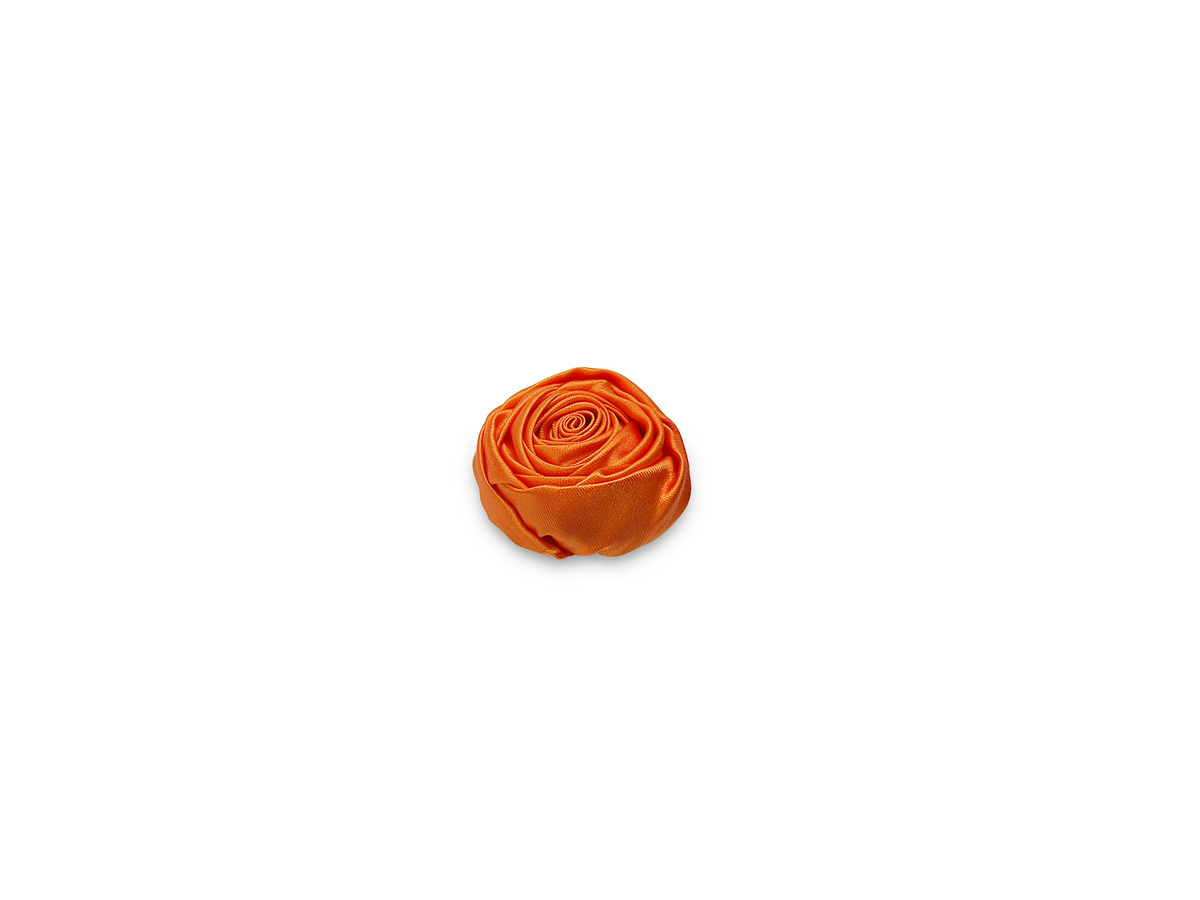 B2 Rosa de satén naranja / diámetro 5 cm