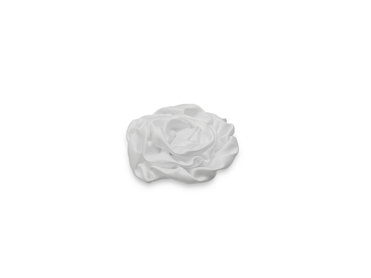 S11 Satinrose Weiß / Durchmesser 7cm